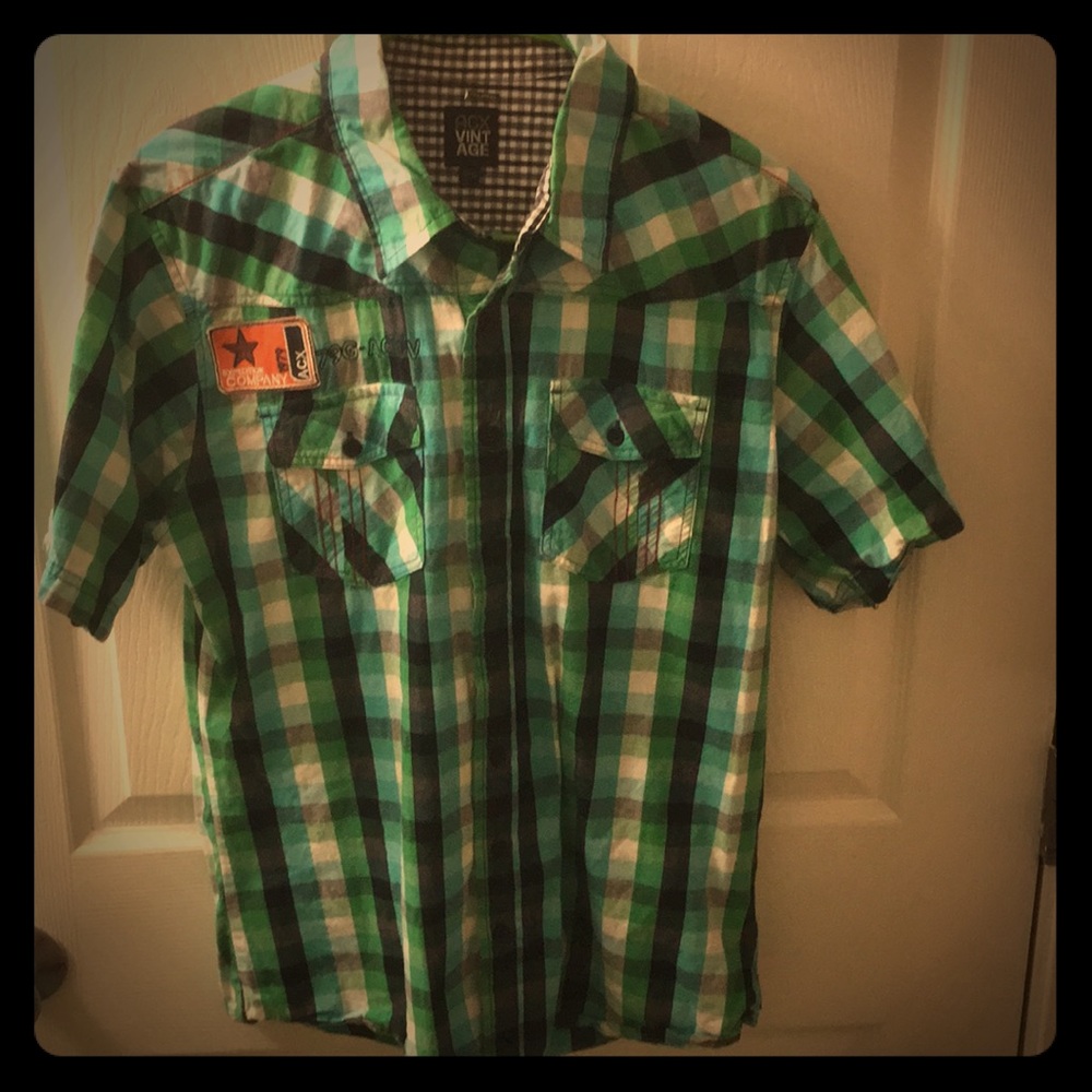 Button down plaid shirt
